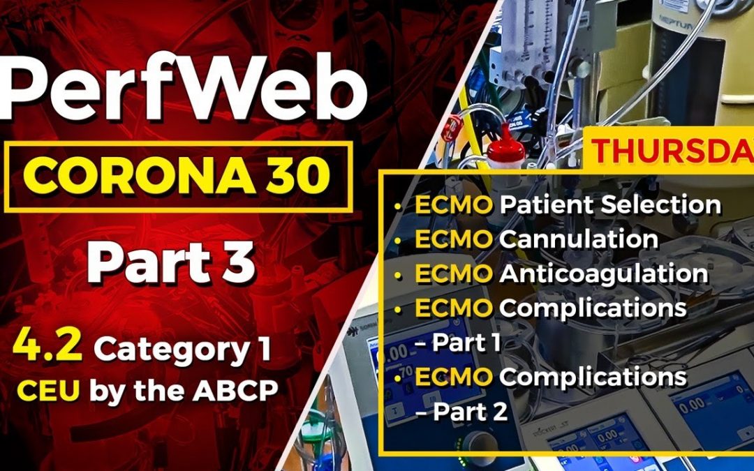 CORONA 30 Part 3 Day 4 – ECMO patient selection, ECMO anticoagulation, ECMO cannulation